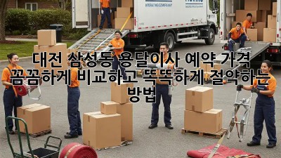 대전 삼성동 용달이사 예약, 가격 꼼꼼하게 비교하고 똑똑하게 절약하는 방법!