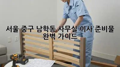 서울 중구 남학동 사무실 이사 준비물 완벽 가이드
